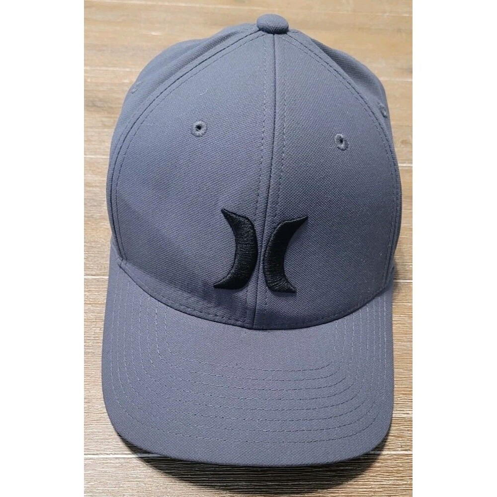 Hurley H2O Dri Gray Stretch Hat Cap S/M FlexFit Surf Skateboard Beach
